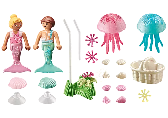 Mermaid Children With Jellyfish