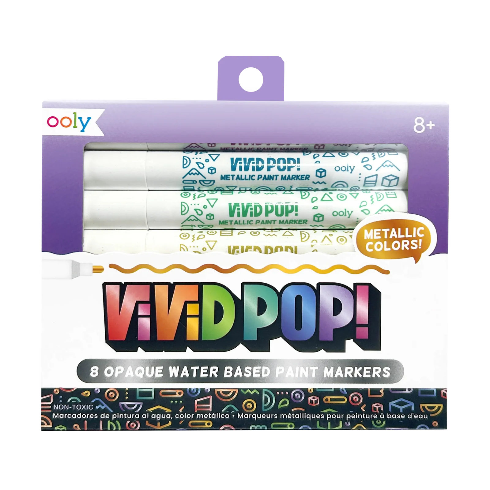 VividPop! - 8 Opaque Water Based Paint Markers - Metallic