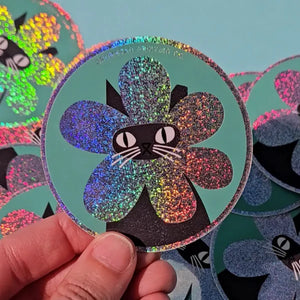 Rarest Bloom Cat Sparkle Sticker