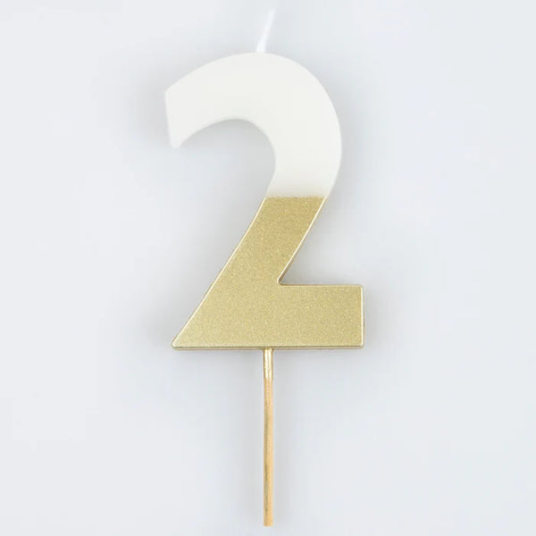 Gold Dipped Number Candles