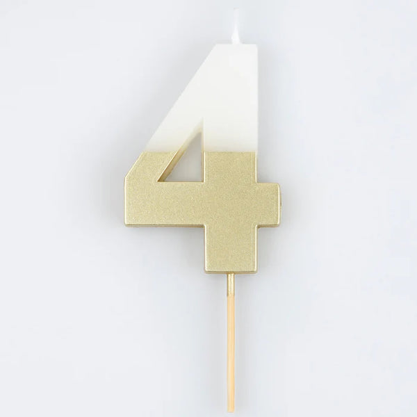 Gold Dipped Number Candles