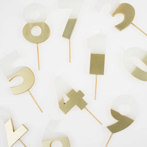 Gold Dipped Number Candles