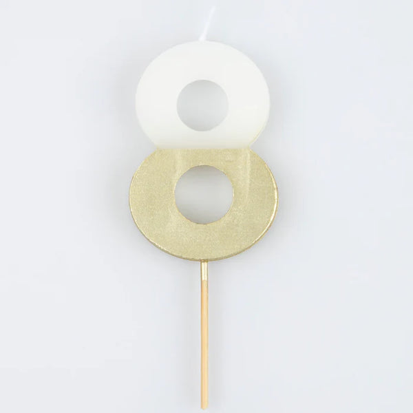 Gold Dipped Number Candles