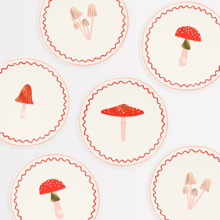 Merry Mushrooms Side Plates (8 pcs)