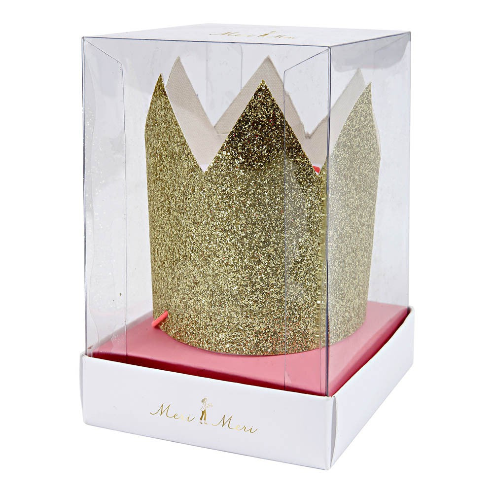 Mini Gold Glitter Crowns