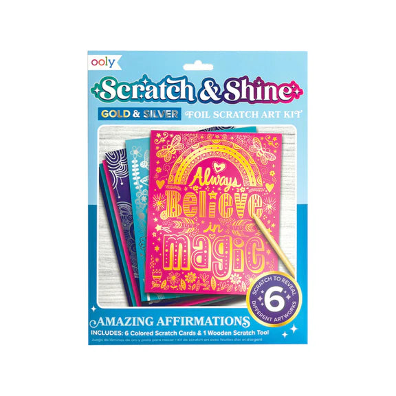 Scratch & Shine: Foil Scratch Art Kit - Amazing Affirmations