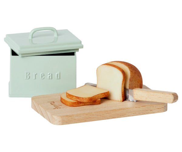 Miniature Bread Box w/ Utensils