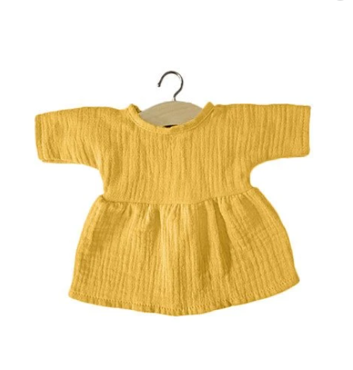 Faustine Cotton Double Gauze Dress - Mustard